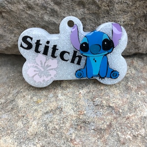 Custom Resin Dog Tag: Bone Shaped Stitch Pet Tag