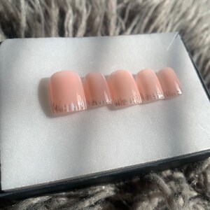 Frosted French | Gel Press on Nails | Winter Nail Art