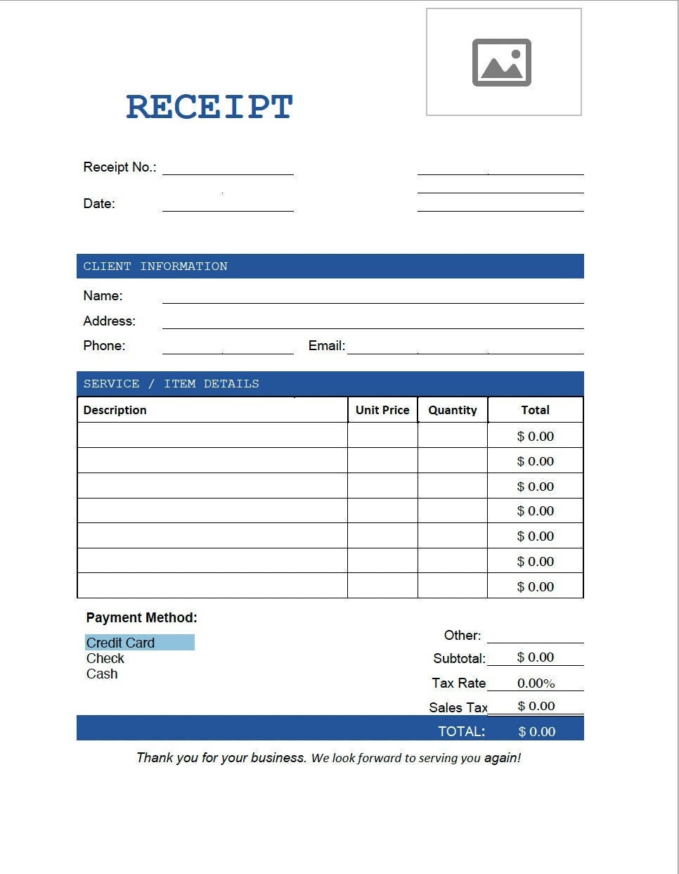 Receipt Template for Acrobat Reader - Etsy