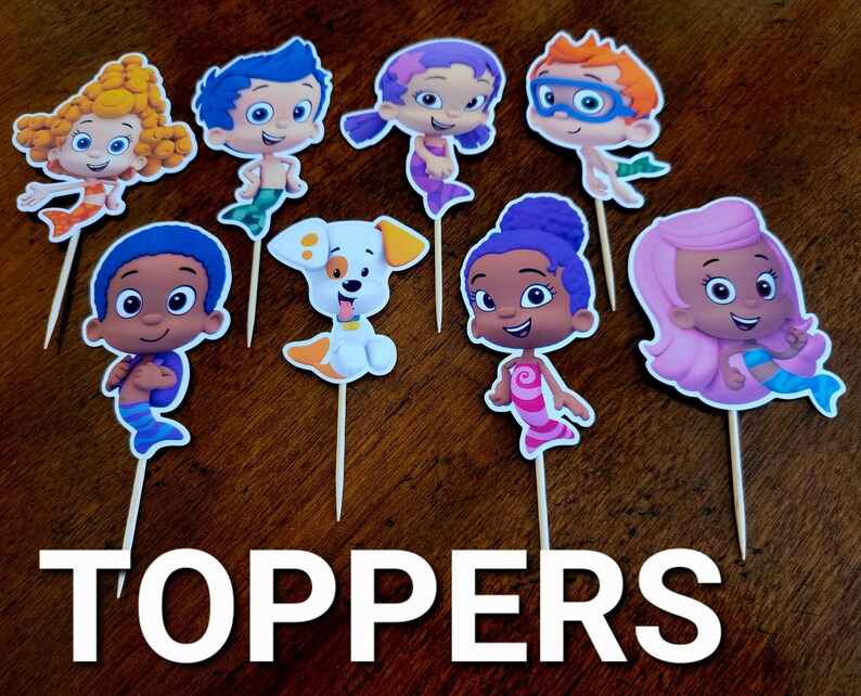 BUBBLE GUPPIES Cupcake Toppers Bubble Guppies Cupcake Picks Etsy