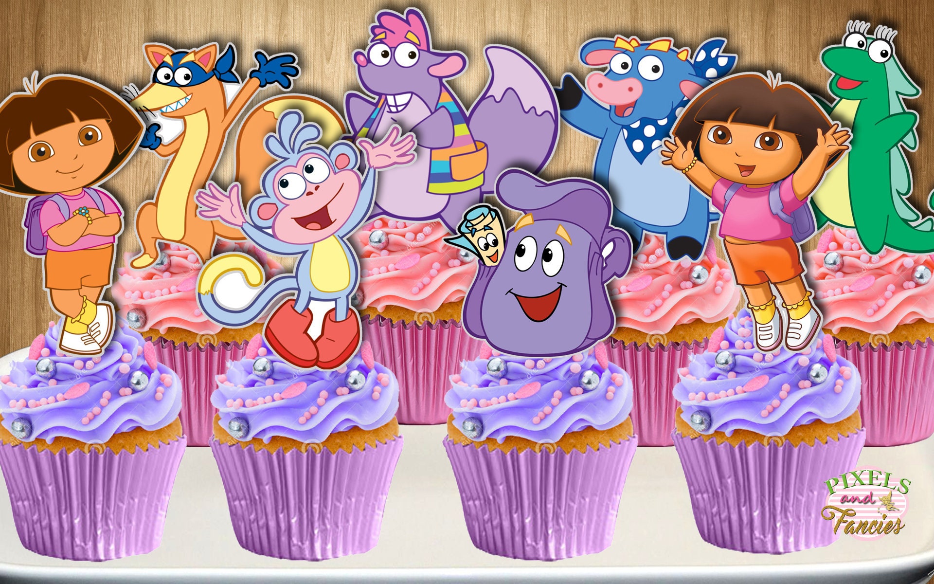 DORA THE EXPLORER Cupcake Toppers Dora Cupcake Picks Dora - Etsy