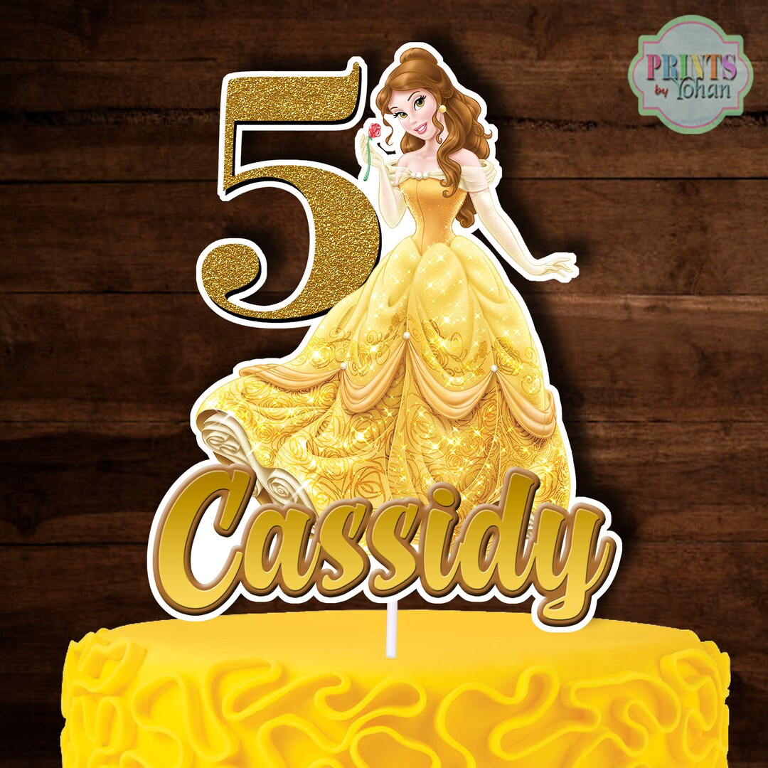 PRINCESS BELLE Cake Topper BELLE Cake Topper Cake Pick Cake - Etsy