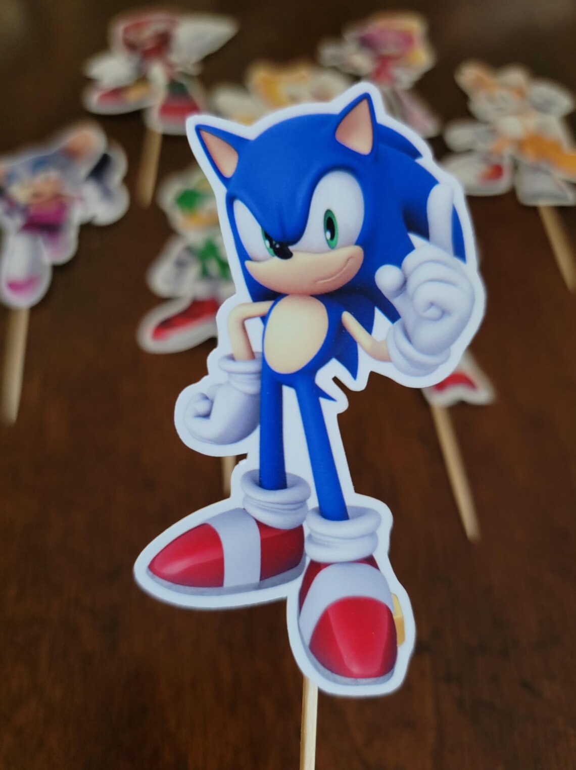 12 SONIC Cupcake Toppers Sonic the Hedgehog Cupcake Toppers Etsy