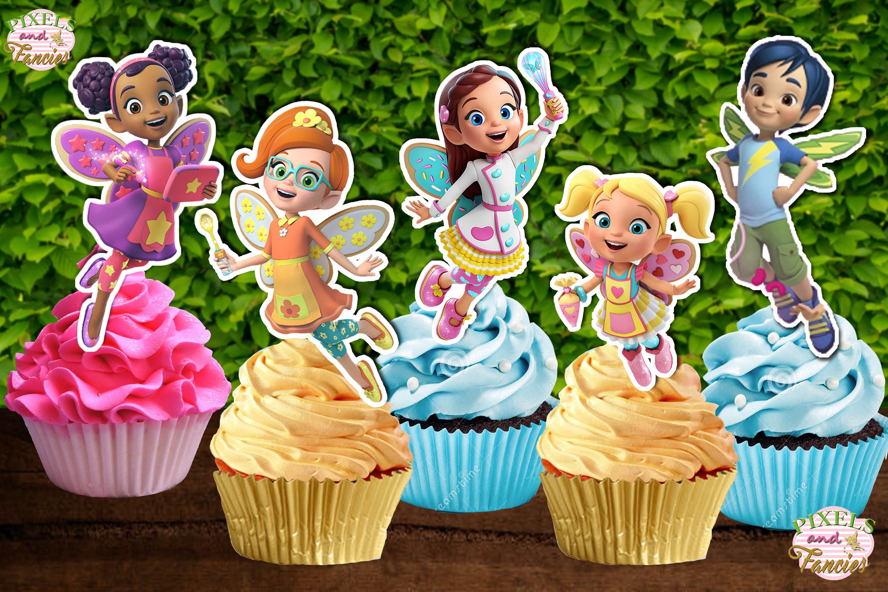 Butterbean S Cafe Cupcake Toppers Butterbean S Cafe Etsy