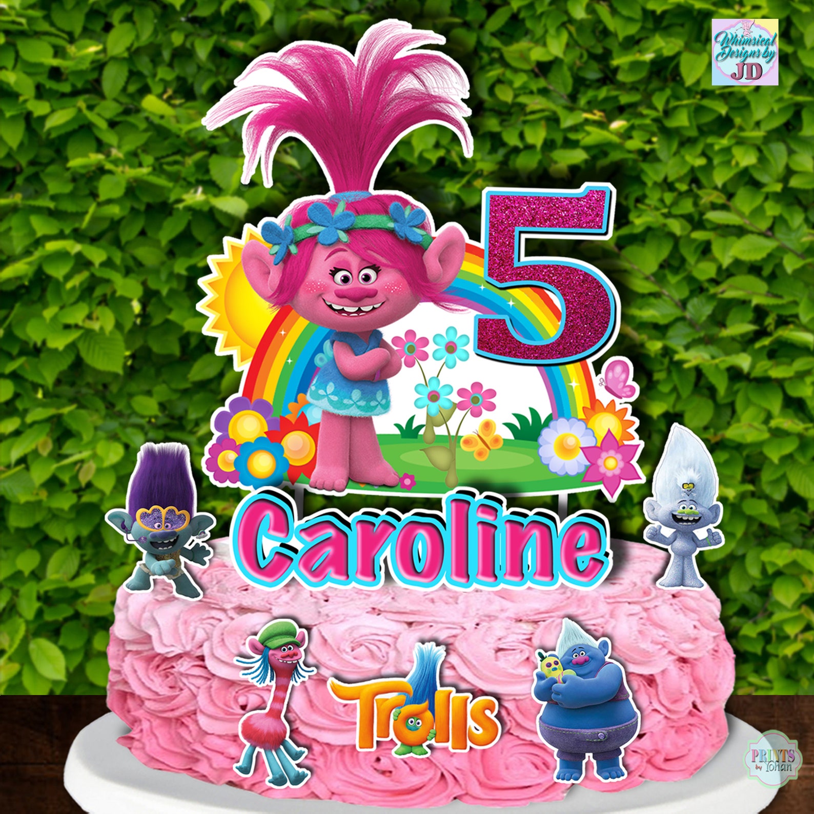 TROLLS Cake Topper Set Trolls Poppy Cake Topper Set Trolls Etsy