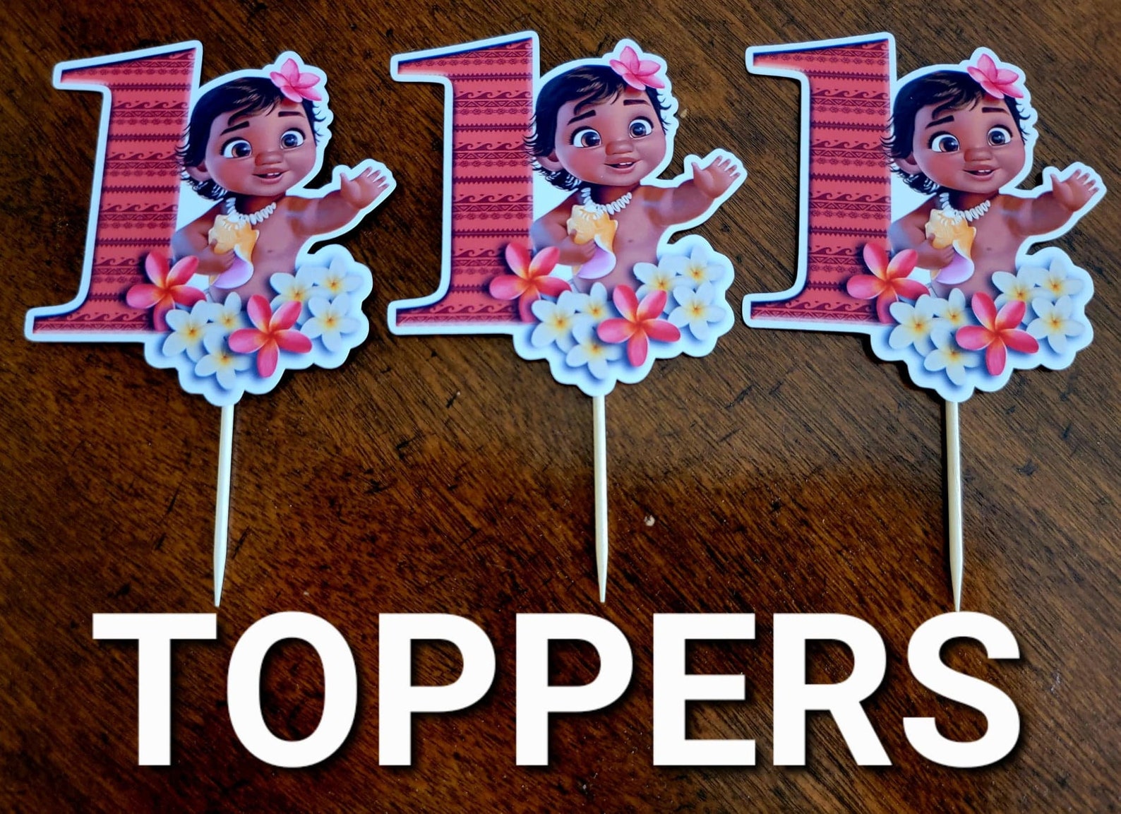 BABY MOANA Cupcake Toppers Baby MOANA Cupcake Picks Baby Etsy