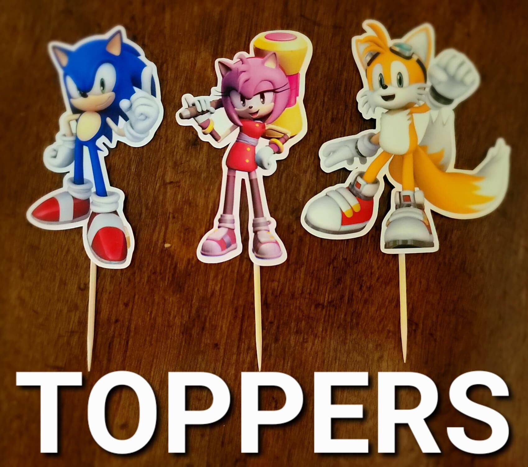 12 SONIC Cupcake Toppers Sonic the Hedgehog Cupcake Toppers Etsy