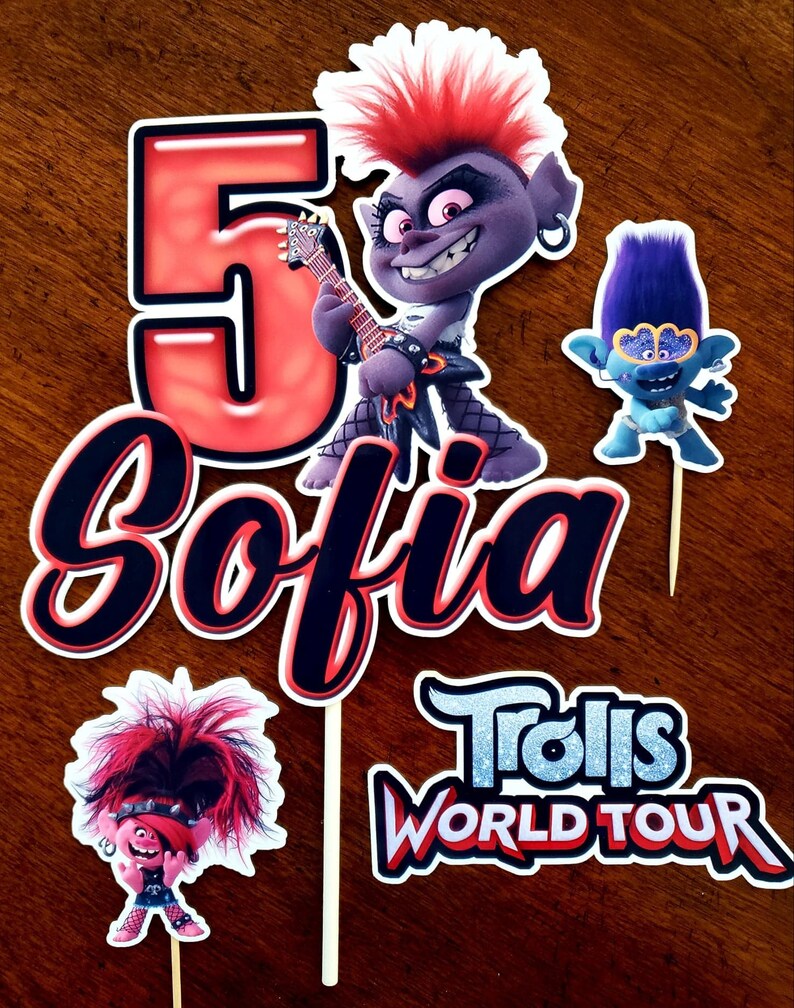 TROLLS QUEEN BARB Cake Topper Set Queen Barb Cake Topper Etsy