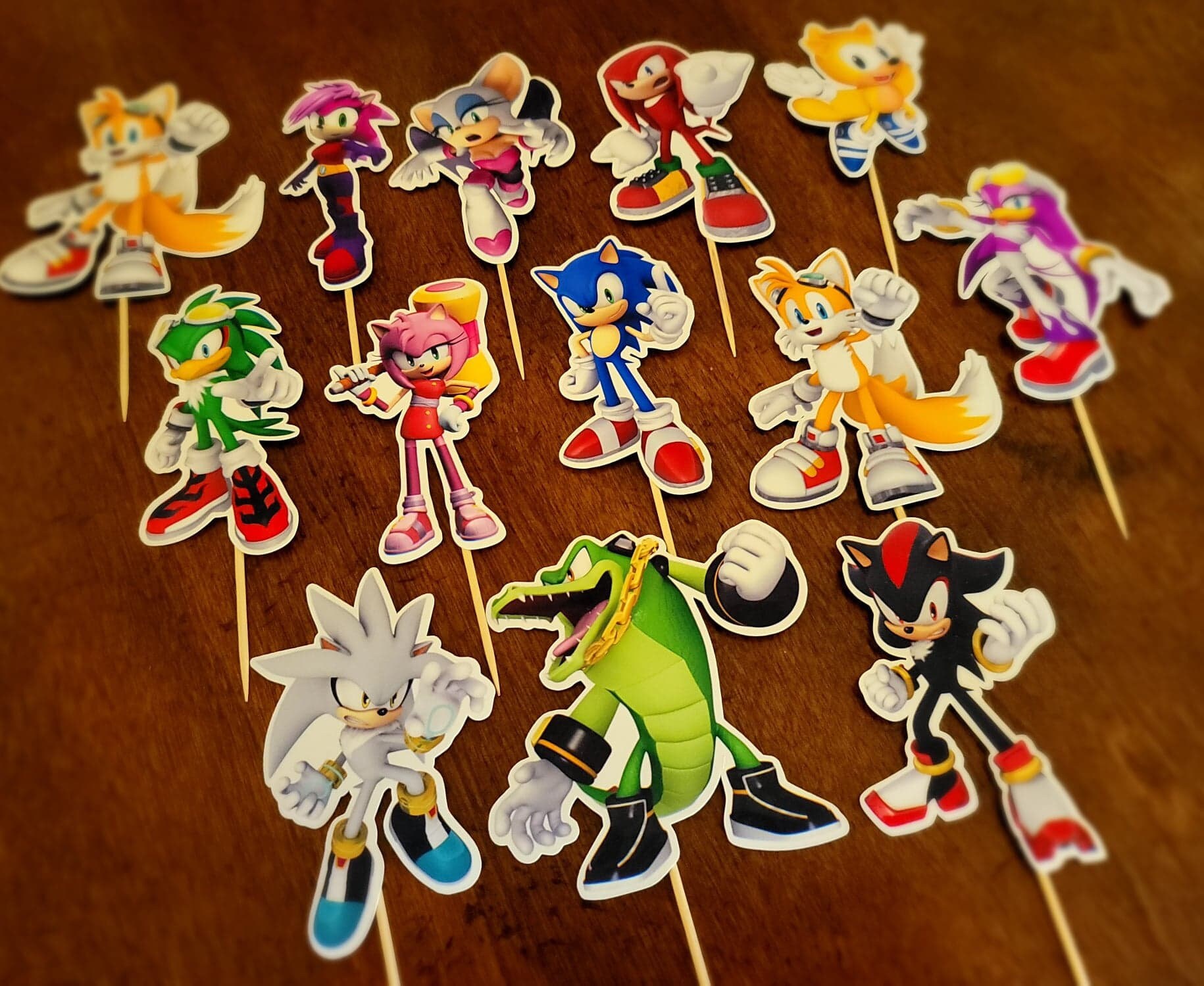 12 SONIC Cupcake Toppers Sonic the Hedgehog Cupcake Toppers Etsy