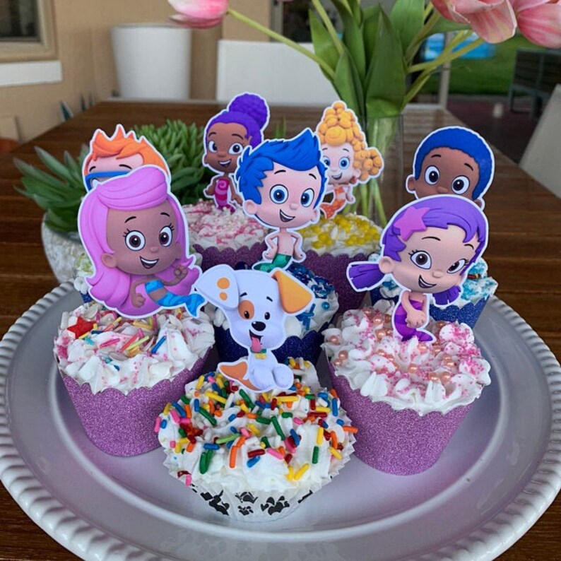 BUBBLE GUPPIES Cupcake Toppers Bubble Guppies Cupcake Picks Etsy