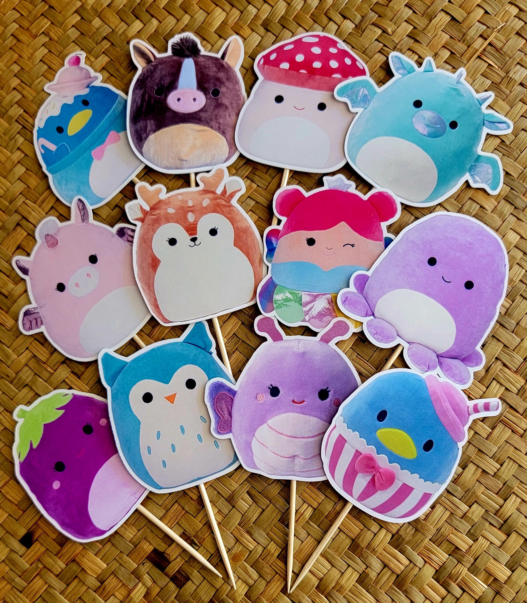 SQUISHMALLOW Cupcake Toppers SQUISHMALLOW Cupcake Picks Etsy Norway