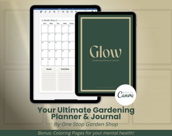 GLOW Digital Gardening Planner and Journal, Goodnotes Planner Journal, Garden Planner, Garden Checklist, Garden Calendar