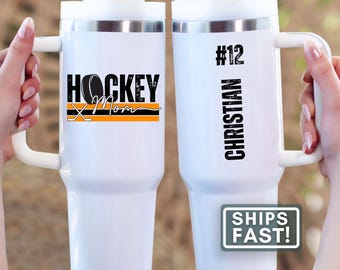 Hockey Mom 40oz Tumbler Personalized Gift for Hockey Mom Travel Mug Custom Hockey Mom Travel Tumbler Senior Hockey Mom Gift Rink Mom Cup