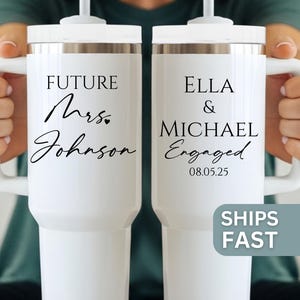 Future Mrs 40oz Tumbler, Bride to Be Custom Tumbler Future Mrs Gift Personalized Tumbler for Bride Mrs Engagement Tumbler Fiance Gifts