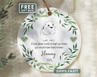 Hampster Memorial Ornament, Personalized Hamster Loss Gift Custom Hamster Loss Keepsake Christmas Ornament Hampster Pet Loss Keepsake