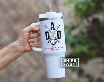 Baseball Dad 40oz Tumbler Personalized Baseball Dad Travel Mug Custom Baseball Dad Tumbler Cup Gift for Baseball Dad Travel Tumbler From Son