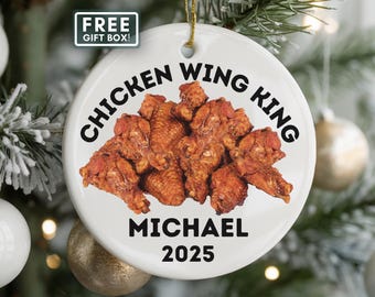 Chicken Wing Ornament Custom Buffalo Hot Wing Enthusiast BBQ Chicken Wing Ornament for Birthday Funny Christmas Gift for Hot Wing Lover