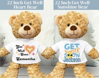 Get Well Soon Custom Teddy Bear Personalized Get Well Soon Care Package Gift Thinking of You Post Surgery Recovery Gift Broken Bone Gift
