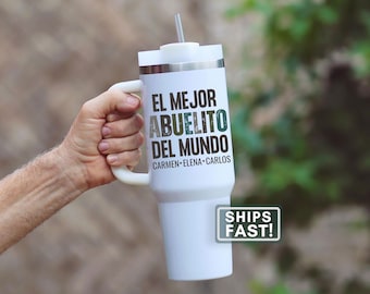 Custom Abuelito 40oz Tumbler Personalized Abuelo Travel Mug Father's Day Gift for Abuelito from Grandkids Abuelito Tumbler Cup Abuelo Gifts