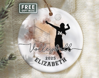 Volleyball Ornament, Personalized Volleyball Christmas Ornament Custom Volleyball Player Gift Volleyball Team Xmas Gifts Volleyball Keepsake