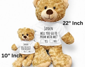 Personalized Promposal Teddy Bear 2024 Custom Prom Date Gift