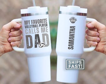 Volleyball Dad Tumbler Personalized Volleyball Dad 40oz Tumbler Cup Volleyball Dad Gift for Father's Day Custom Volleyball Dad Travel Cup