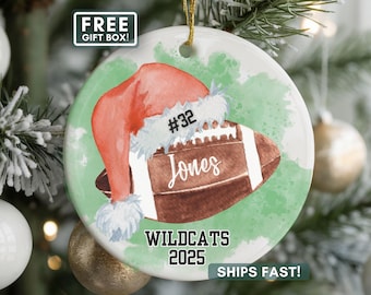 Custom Football Ornament, Personalized Football Player Keepsake Football Lover Christmas Ornament for Football Team Custom Sports Ornament