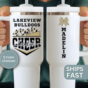 Cheerleader 40oz Tumbler Personalized Girls Cheerleading Gift Custom Competition Cheer Team Gifts Travel Tumbler Girls High School Cheer Cup
