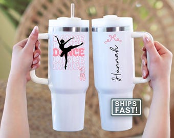 Ballet Dancer Tumbler Personalized Ballerina Travel Mug Custom Ballet Dancer 40oz Travel Cup Gift for Ballet Recital Teacher Tumbler Cup