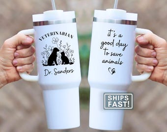 Vet Tumbler Personalize Veterinarian 40 oz Tumbler Custom Vet Appreciation Gift Veterinarian Travel Mug Veterinarian Thank You Travel Cup
