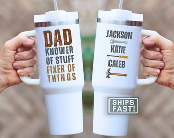 Custom Funny Dad Tumbler Personalized Dad 40oz Travel Mug Funny Father's Day Travel Mug Custom Gift for Dad Travel Cup Gift From Kids