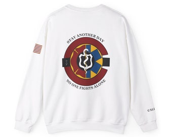 Sweat-shirt ras du cou : EMS forte, restez un jour, personne ne se bat seul EMS, incendie, PD, expédition, Colorado Premiers intervenants sensibilisation au suicide