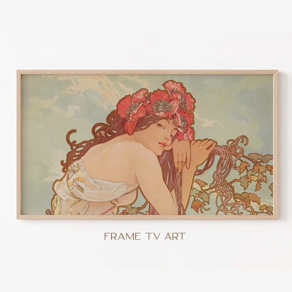 Samsung Frame TV Art | Frame TV Art 4K | Alphonse Mucha TV Art | Art Nouveau Tv Wallpaper | Digital Download | Instant Download