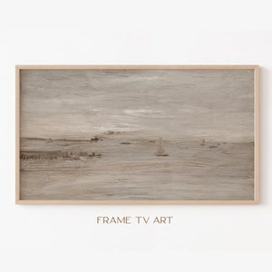 Samsung Frame TV Art | Frame TV Art 4K | Seascape Painting TV Art | Vinatge Art | Beach Painting Tv Wallpaper | Digital Download