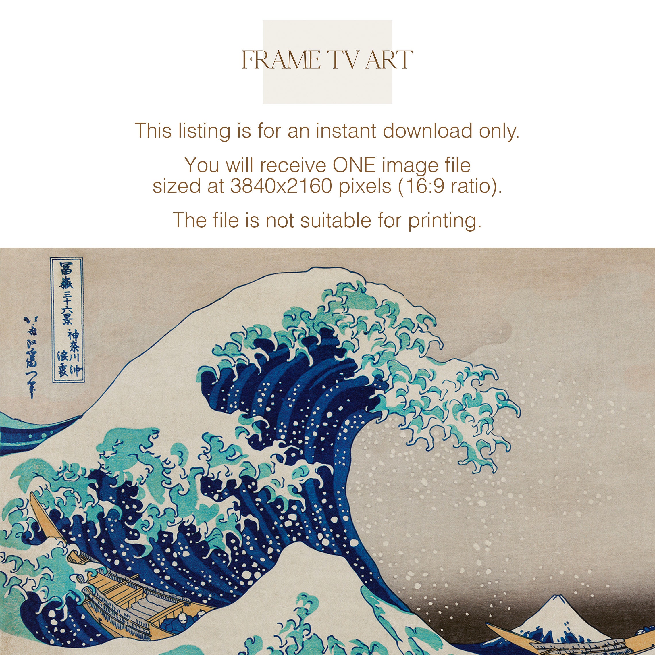 アート・デザイン・音楽 GREAT MOVIE GRAPHICS Samsung Frame TV Art | the Great Wave of Kanagawa | Japanese