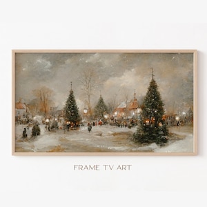 Samsung Frame TV Art | Christmas Frame TV Art 4K | Winter Painting TV Art | Vintage Landscape Painting | Tv Wallpaper | Digital Download