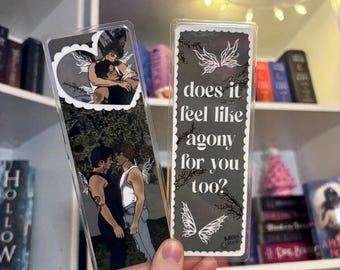 Heated Rivalry/ HUDCON Hockey Romance LGBTQ+ Dark Aesthetic Laminated Bookmark - Hand Drawn & Handmade