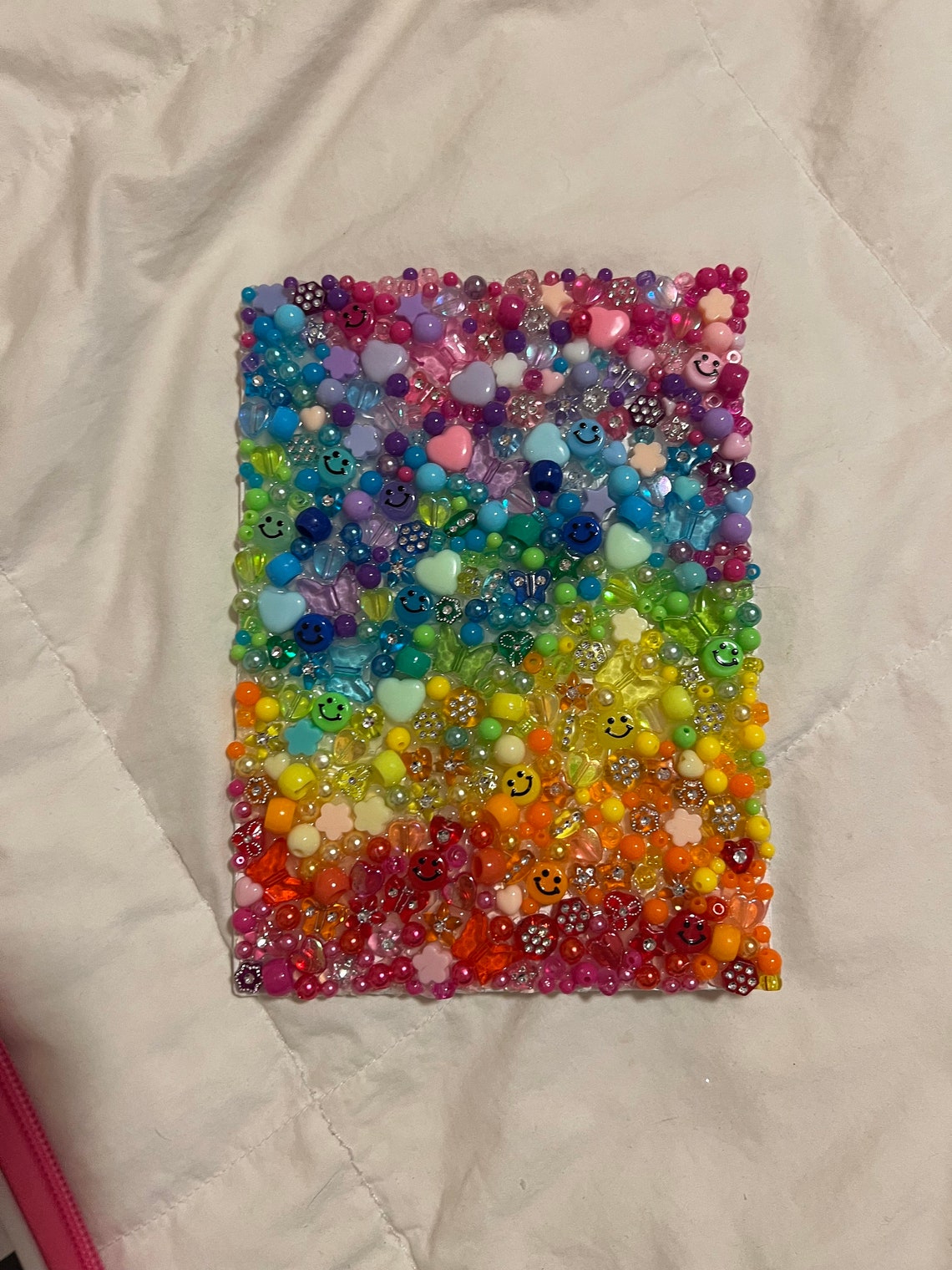 Rainbow Beaded Wall Art on a 5x7 Canvas Board Original Etsy