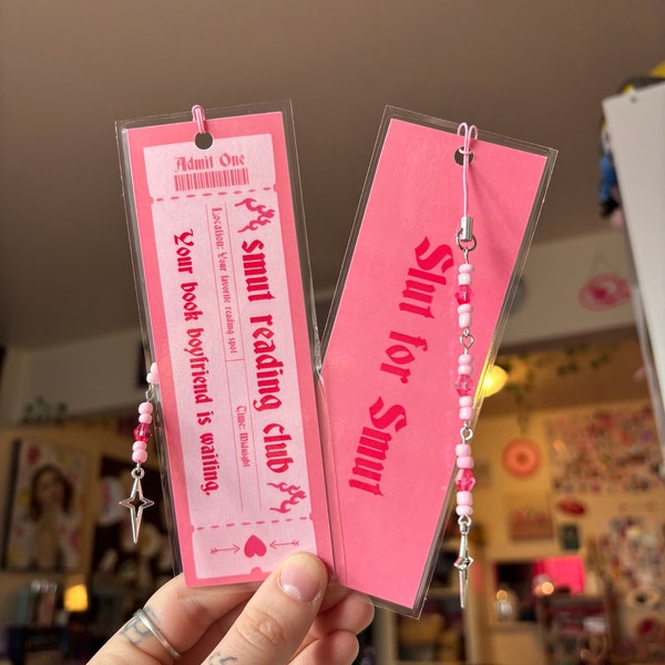 smut ticket bookmark with or without charm