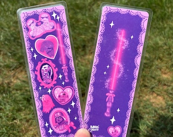 Kawaii Star Wars Pink and Purple Laminated Bookmark - Hand Drawn & Handmade
