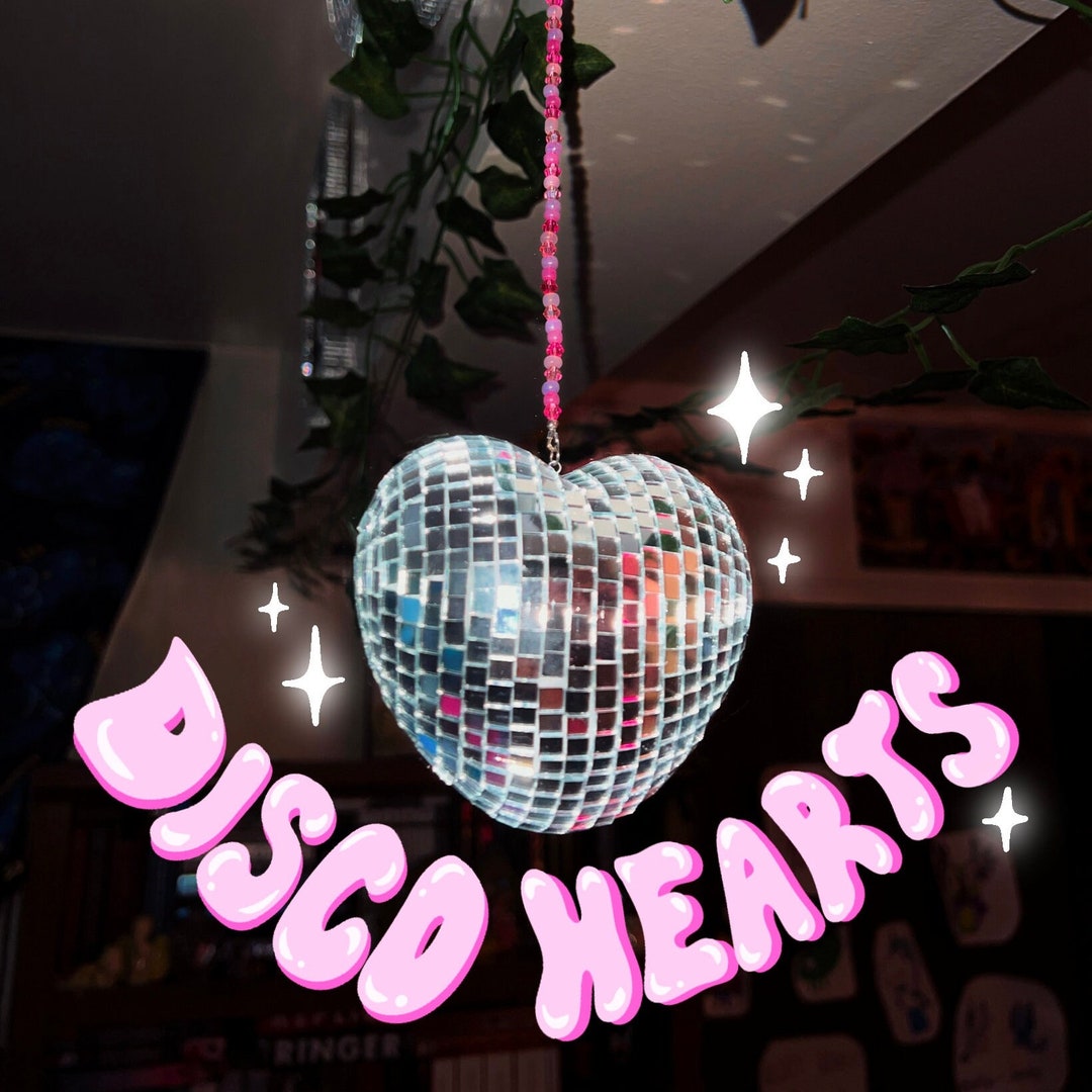 Disco Hearts, Heart Shaped Disco Balls, Disco Ball Decor Etsy