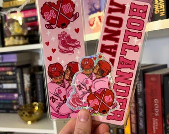 Heated Rivalry HUDCON Hockey Romance LGBTQ+ Laminated Bookmark - Hand Drawn & Handmade