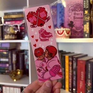Heated Rivalry HUDCON Hockey Romance LGBTQ+ Laminated Bookmark - Hand Drawn & Handmade image 8
