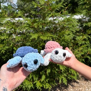 Crochet Baby Turtle Plushie - Handmade