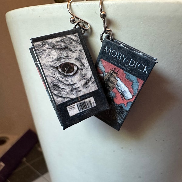 Moby Dick Book Earrings