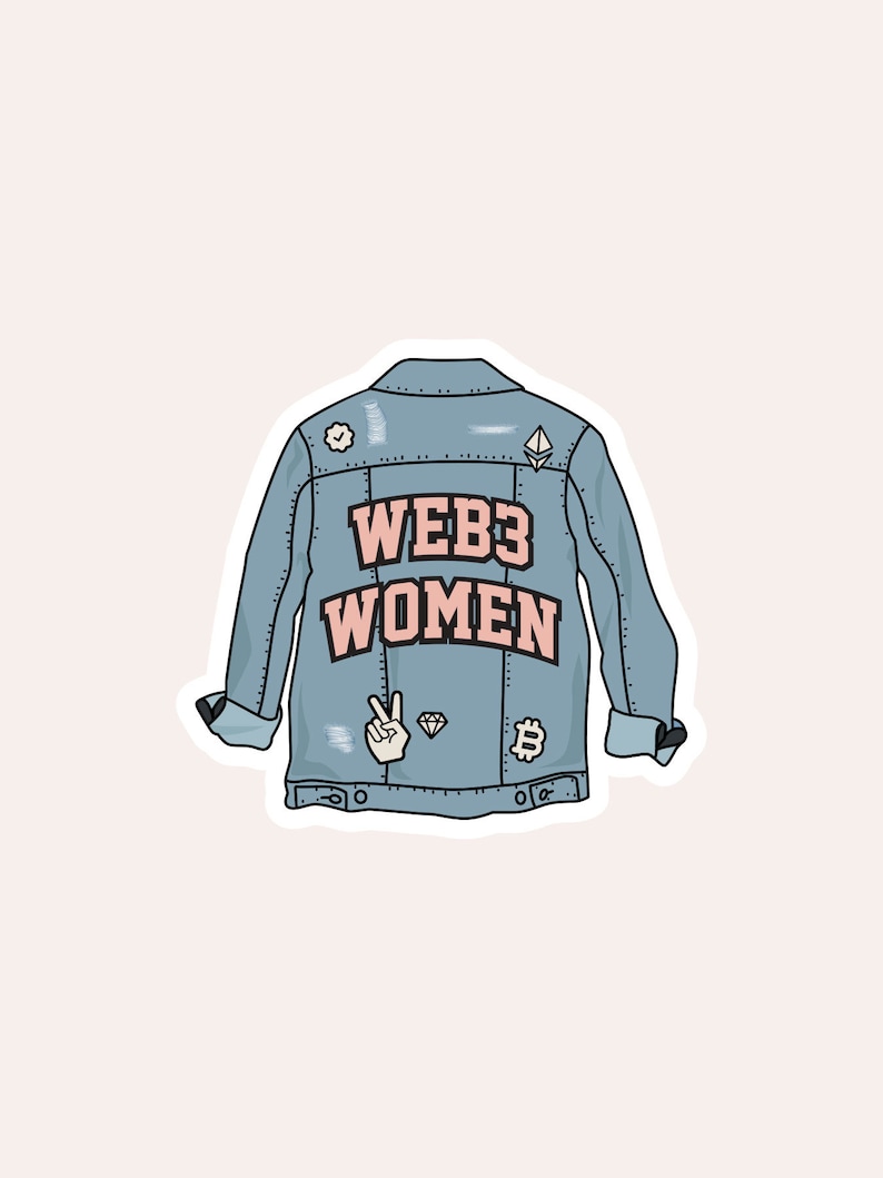 Web3 Women Jean Jacket Sticker: Waterproof Laptop Decal - Etsy