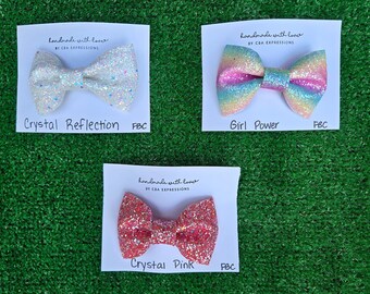 Bow-tiful Glitter Bows with French Barrette Clips
