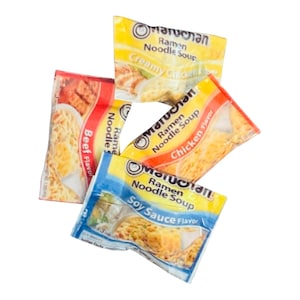 Handmade Miniature Ramen Bags, Dollhouse Seasoning, Pretend Play Food (4 Pack)