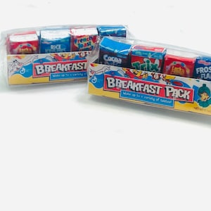 Miniature Small Cereal Box pack, miniature cereal  box, dollhouse cereal pack