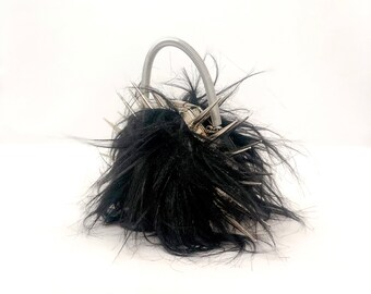 CRITTER - S Donna Clutch Borsa a Mano Spikes Pelliccia Sintetica